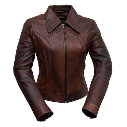 Buraq Women's Classic Lambskin Leather Long Jacket