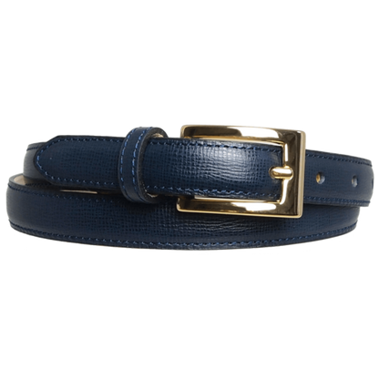 20 mm Saffiano Leather Belt Blue