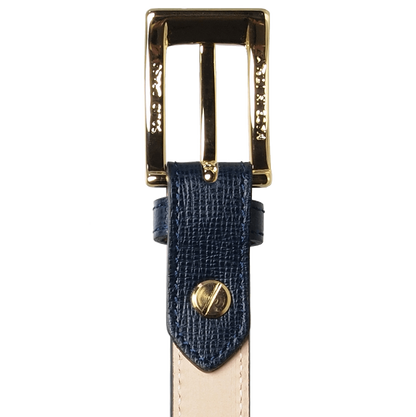 20 mm Saffiano Leather Belt Blue