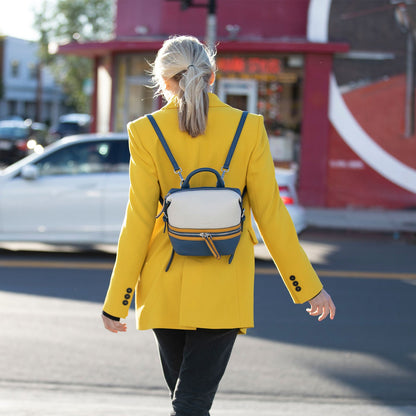 SUSU The Ashley Off White Leather Backpack