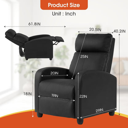 Recliner Chair PU Leather Recliner Sofa Home Theater Seating with