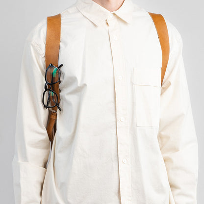 Leather laptop backpack - The Minimalist (Black)