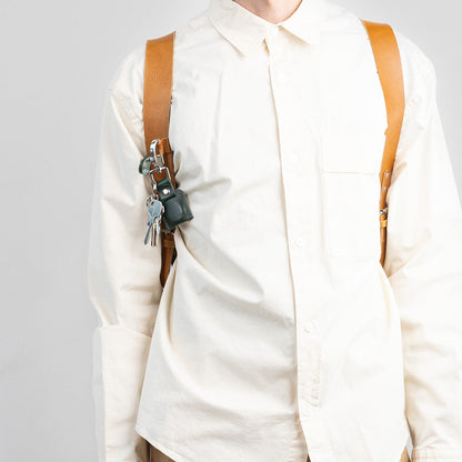 Leather laptop backpack - The Minimalist (Black)