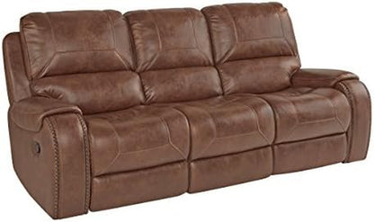 Achern Leather Air Nail Head Manual Reclining Sofa with Storage