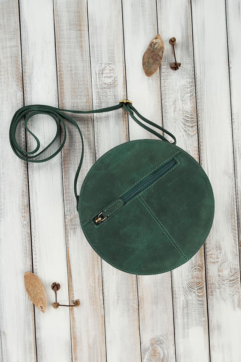 Round Leather Handbag