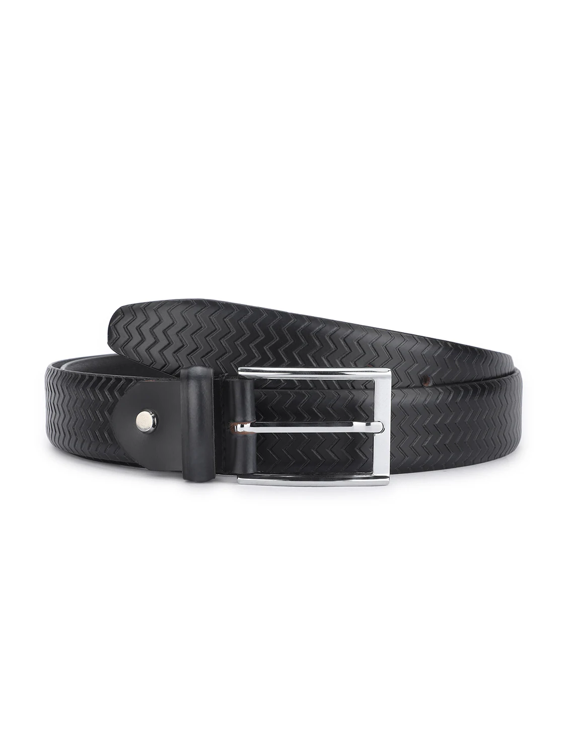 Men Black Leather Belt
