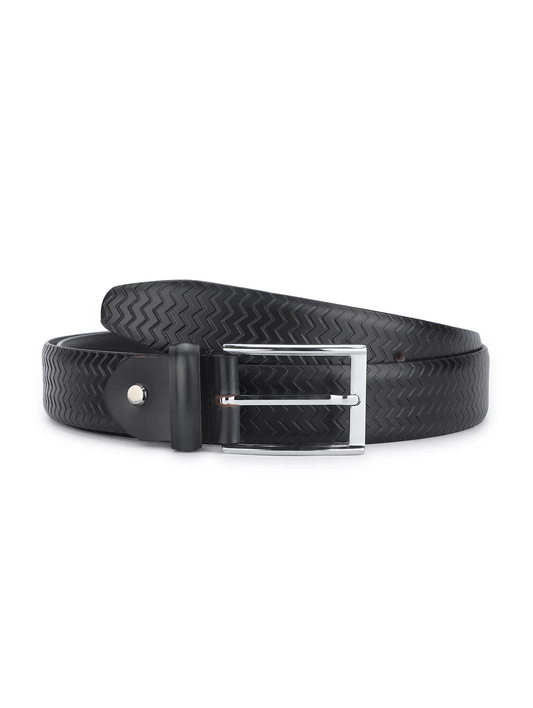 Men Black Leather Belt