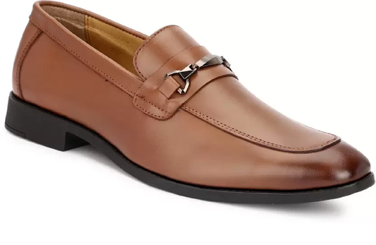 Pure Leather Comfortable Casual Shoes For Men's(Color-Tan)(UK Size-8)