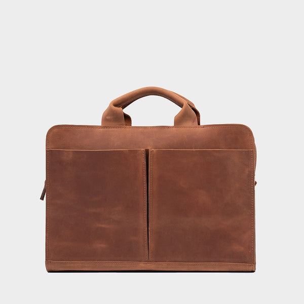 Leather Laptop Bag (Cognac Brown)