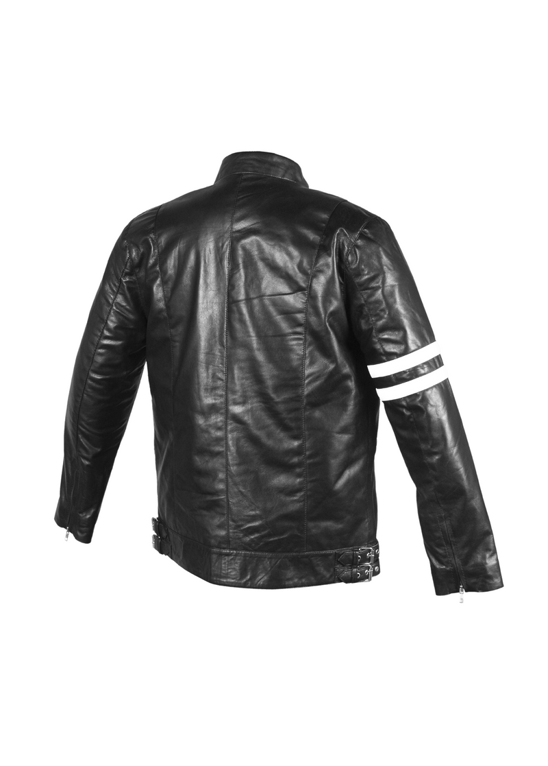 Dirk Gently's Black Genuine Sheepskin Leather Jacket Men