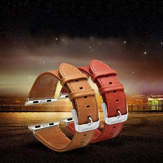 Real Leather Business Stainless Steel Watch Strap