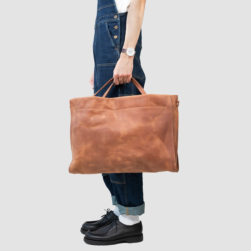 Leather Shopper XXL (Cognac Brown)