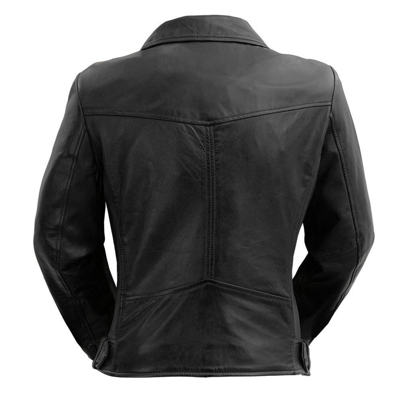 First Manufacturing Chloe Real Lambskin Women's Motorcycle Leather Jacket