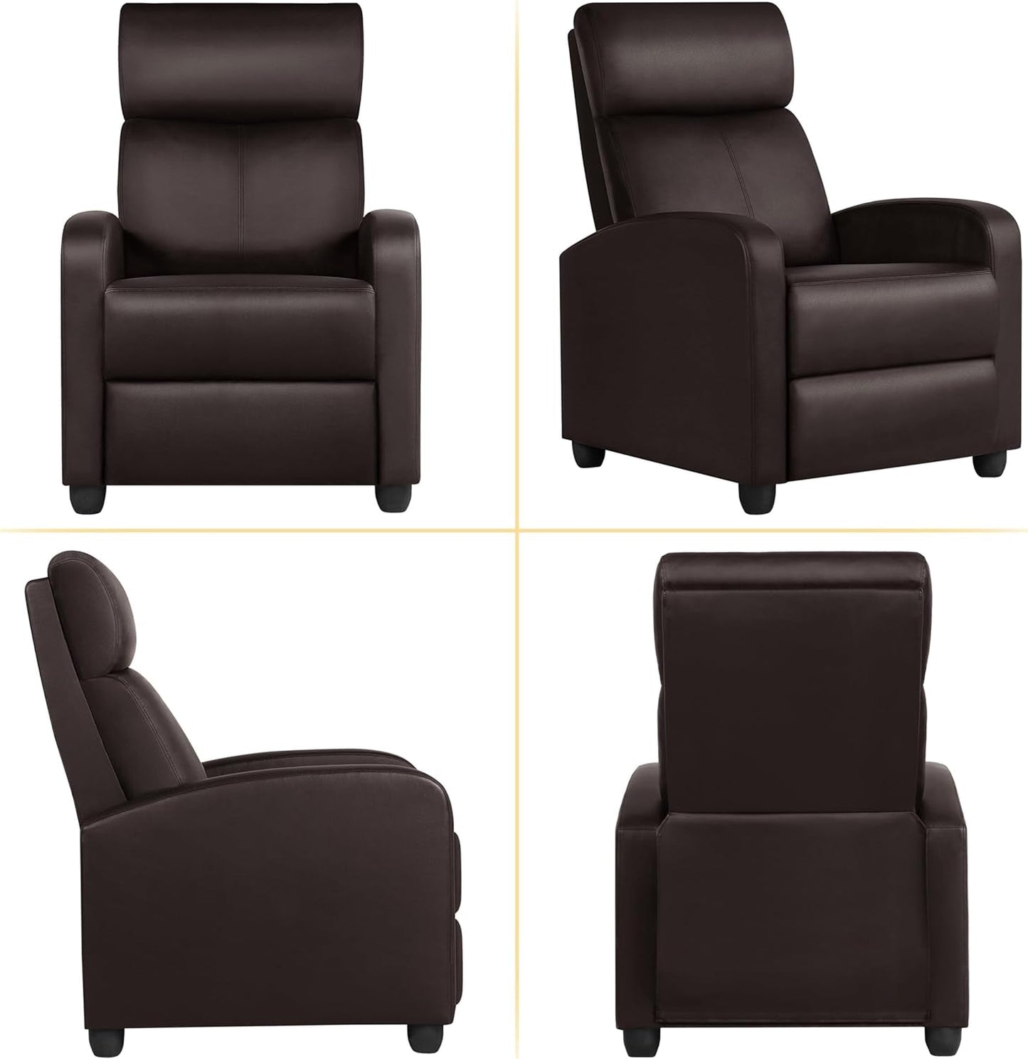 Recliner Chair Faux Leather Recliner Sofa Adjustable Modern Recliner