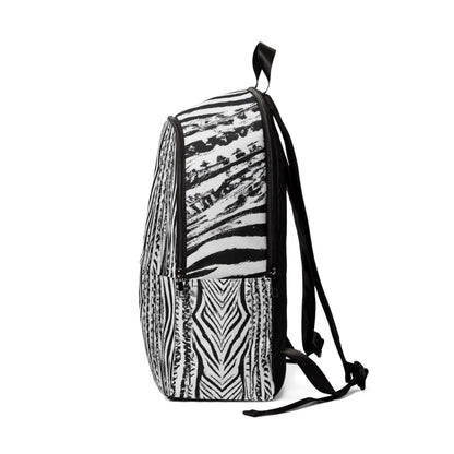 Fashion Backpack Waterproof Black White Native Print