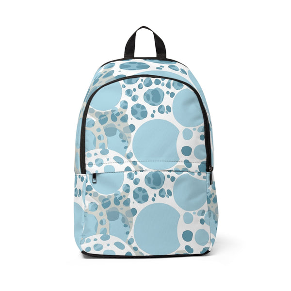 Fashion Backpack Waterproof Blue and White Circular Spotted