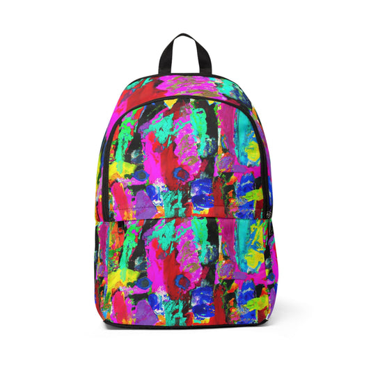 Fashion Backpack Waterproof Red Multicolor Abstract Print