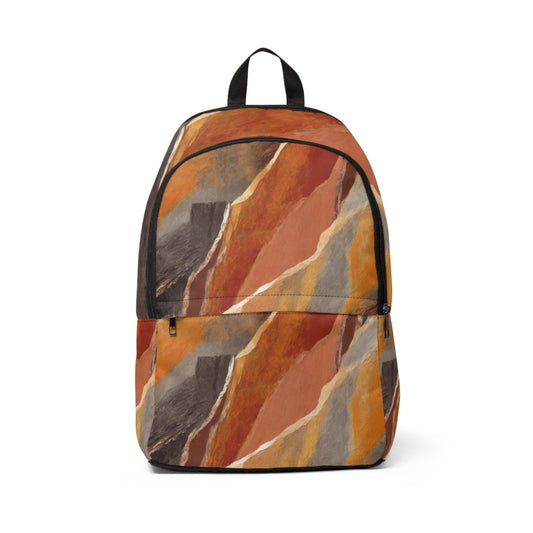 Fashion Backpack Waterproof Rustic Brown Stone Print