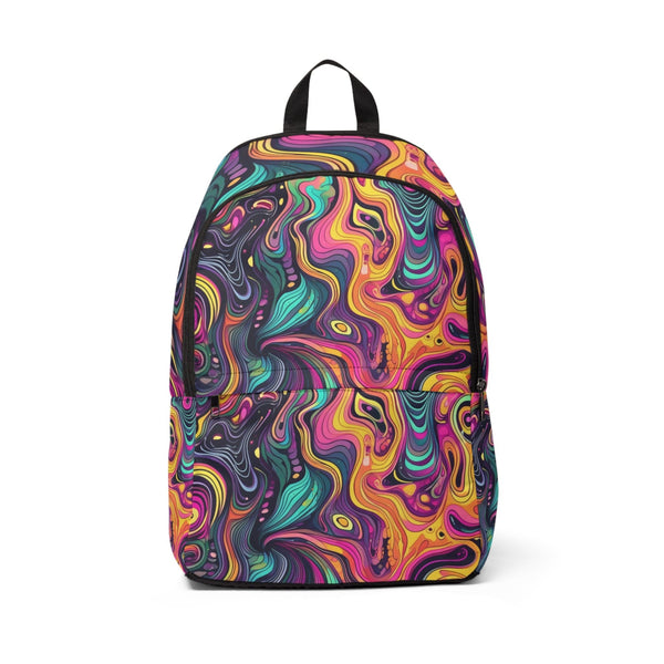 Fashion Backpack Waterproof Vibrant Psychedelic Kaleidoscope Boho