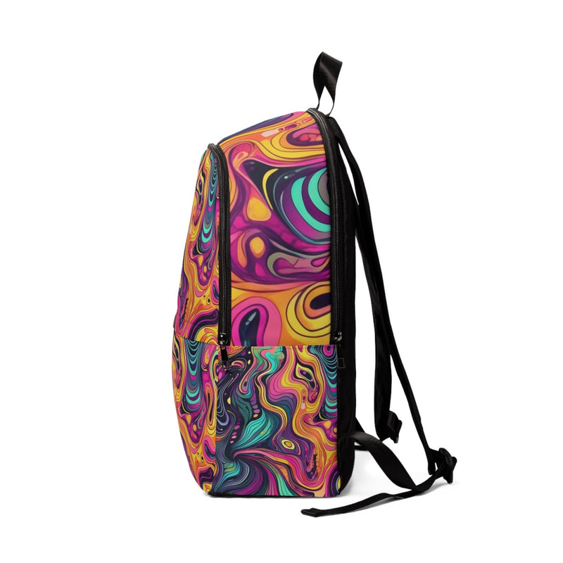 Fashion Backpack Waterproof Vibrant Psychedelic Kaleidoscope Boho