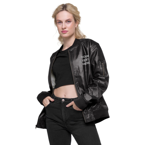 Personalized Embroidered Leather Jacket , Custom Leather Jacket,