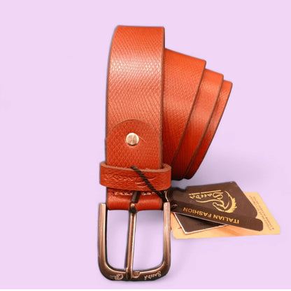 Men Black Genuine Leather Belt (Size-32) (Color-TAN)