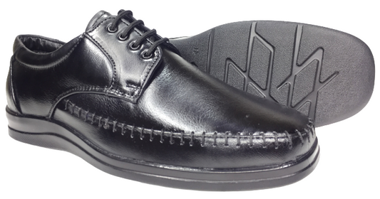 Outdoor Leather Shoes For Men, Lace Up For Men (Size-UK7)(Color-BLACK)