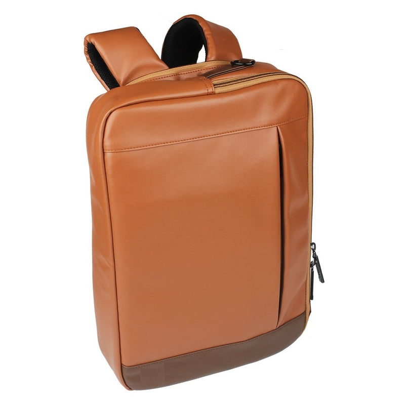 Slim Laptop Leather Backpack BROWN