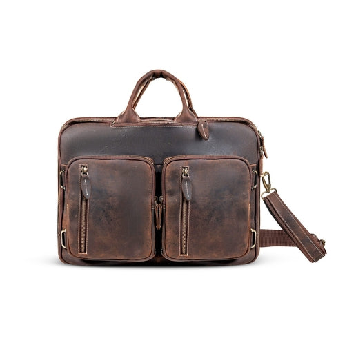 Leather Laptop Bag cum Backpack (Size-45x23CM) (Color-BROWN)