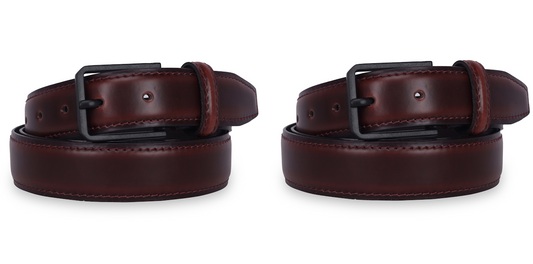Leather Belt For Men – Classic Edition PACK OF 2 (Size-32) (Color-DARK