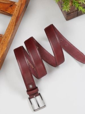 Men's genuine leather belts dark brown
