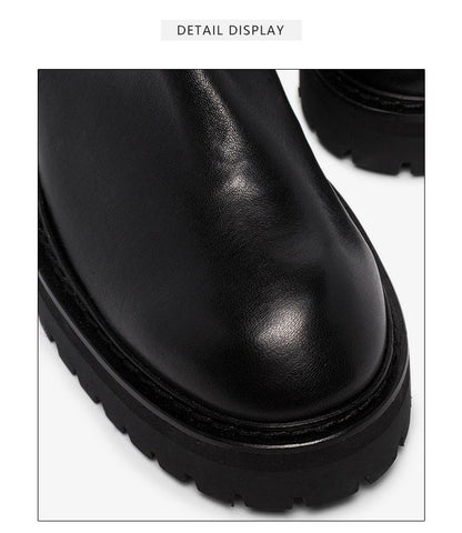 Woman‘s Over The Knee Boots Genuine Leather Zipper Elasticity