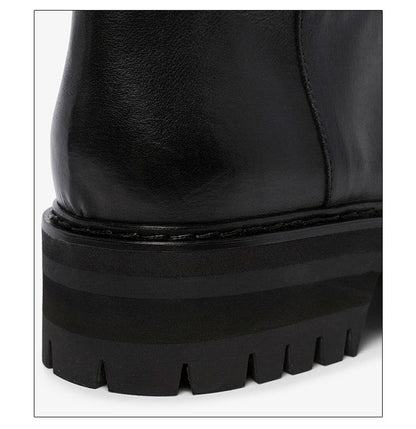 Woman‘s Over The Knee Boots Genuine Leather Zipper Elasticity