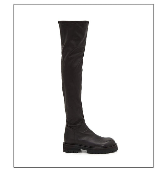 Woman‘s Over The Knee Boots Genuine Leather Zipper Elasticity