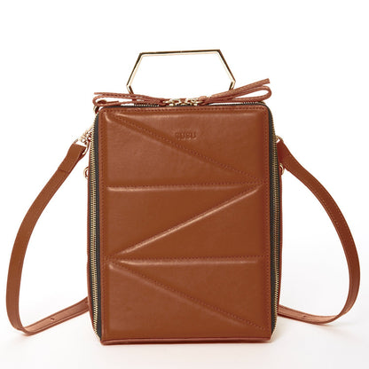 SUSU The Heidi Brown Leather Backpack Purse