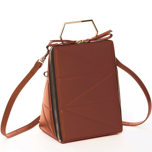 SUSU The Heidi Brown Leather Backpack Purse