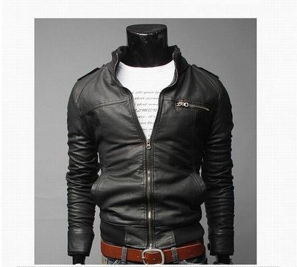 Mens PU Leather Jacket Fashion Coats