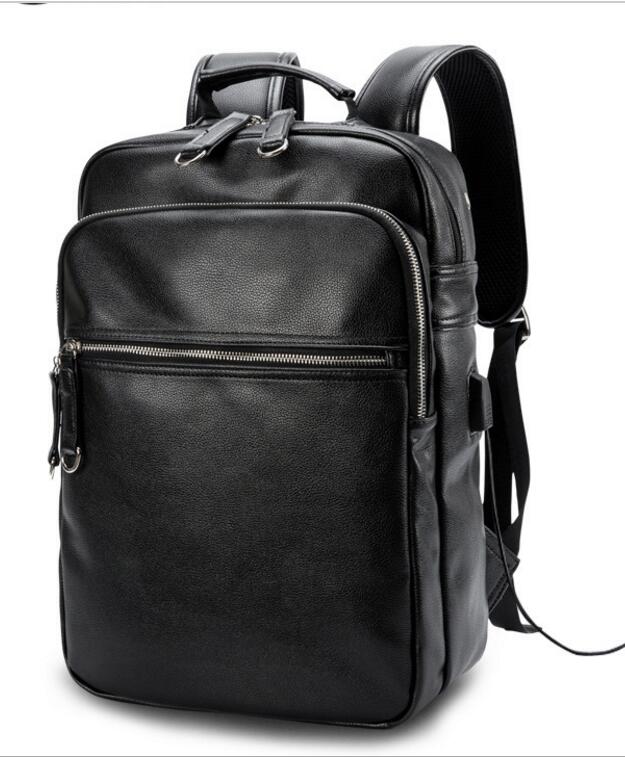 Top quality leather Men Women backpack Grid backpacks Bag man school