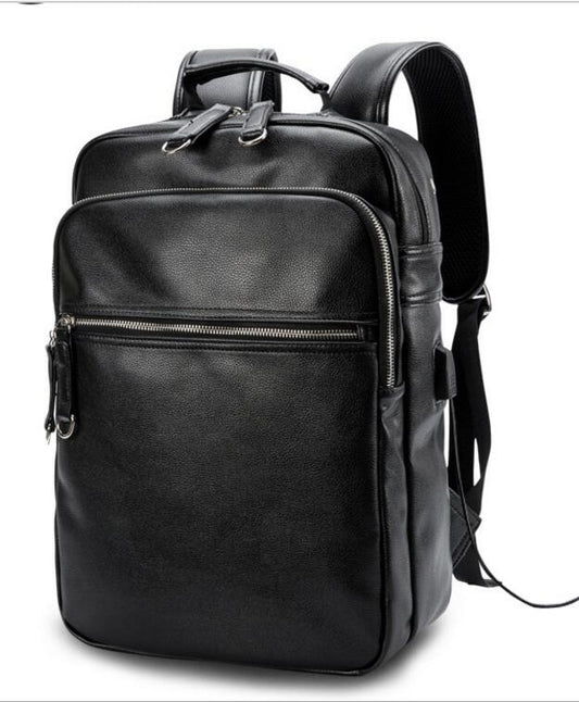 Top quality leather Men Women backpack Grid backpacks Bag man school