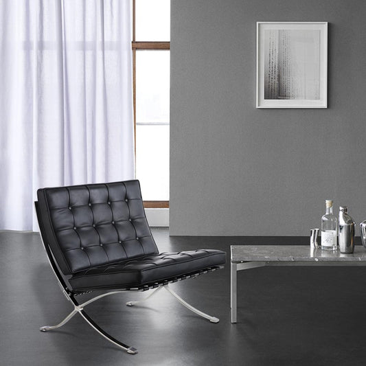 Leather Barcelona Chair Single Seat Sofa