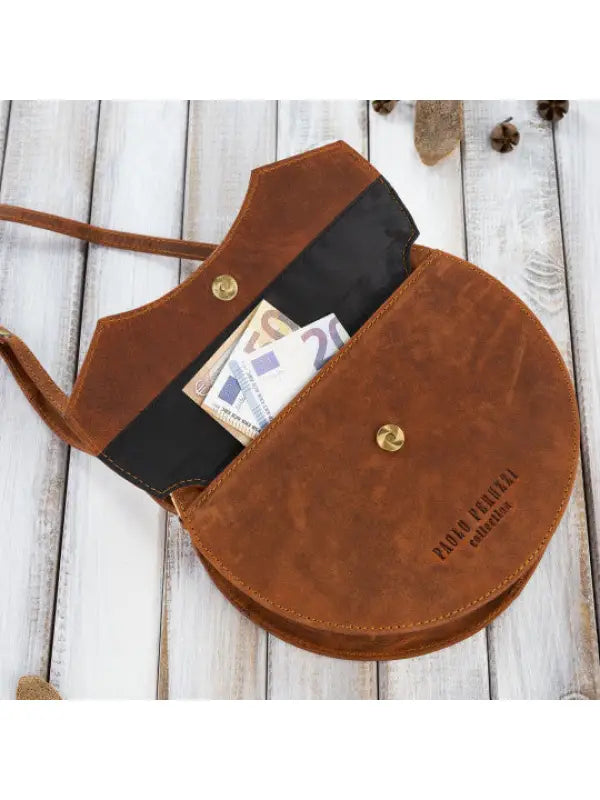 Round Leather Handbag