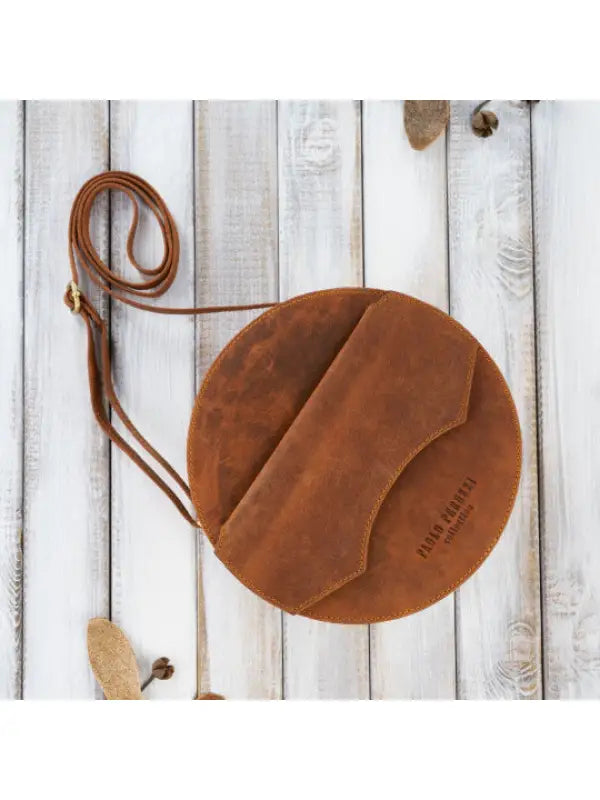 Round Leather Handbag