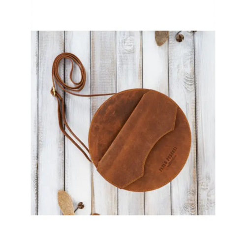 Round Leather Handbag