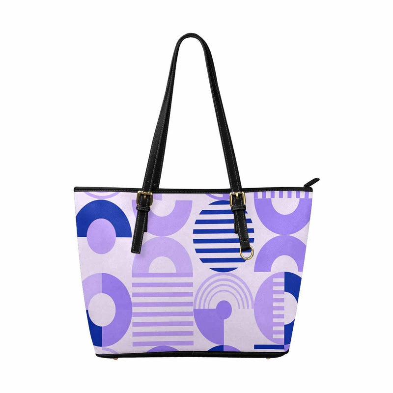 Large Leather Tote Shoulder Bag - Purple Multicolor Handbag