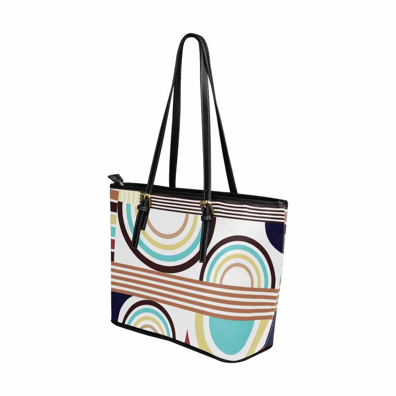 Large Leather Tote Shoulder Bag - Multicolor Handbag