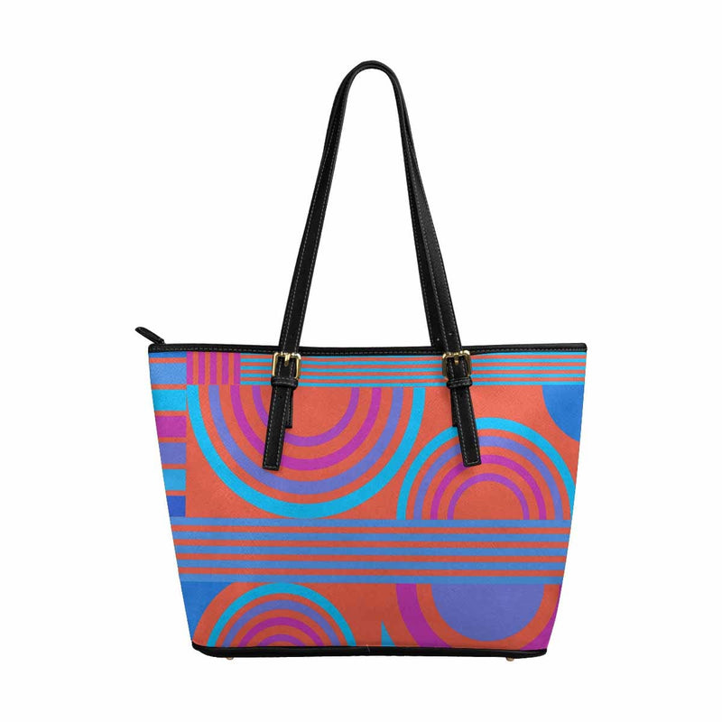 Large Leather Tote Shoulder Bag - Multicolor Handbag