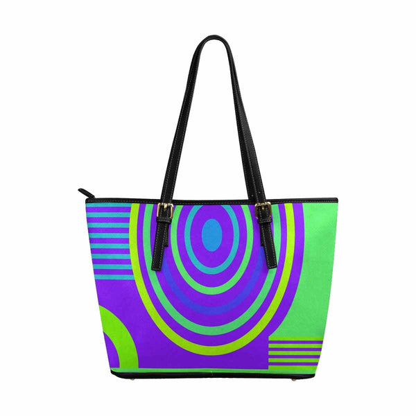 Large Leather Tote Shoulder Bag - Multicolor Handbag