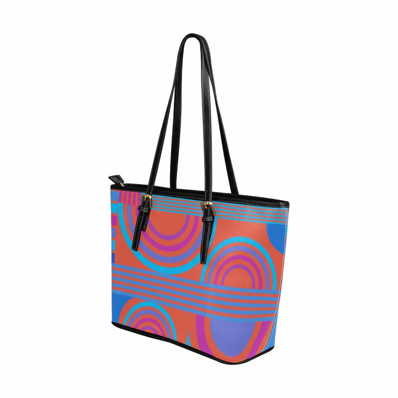 Large Leather Tote Shoulder Bag - Multicolor Handbag