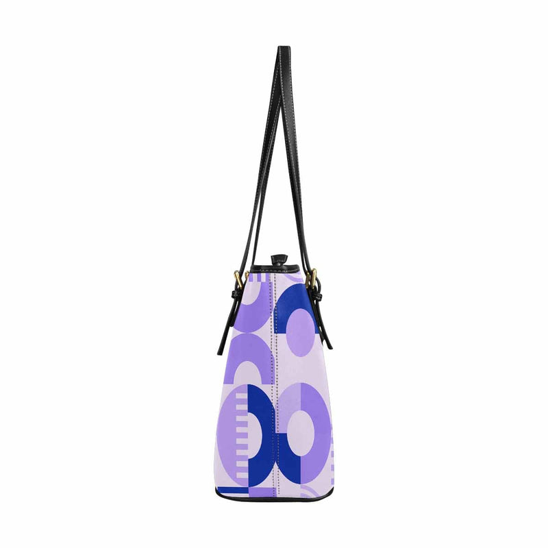 Large Leather Tote Shoulder Bag - Purple Multicolor Handbag