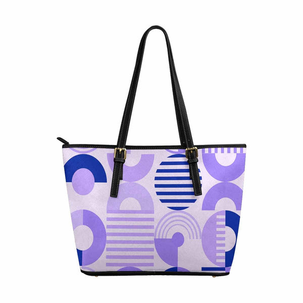 Large Leather Tote Shoulder Bag - Purple Multicolor Handbag